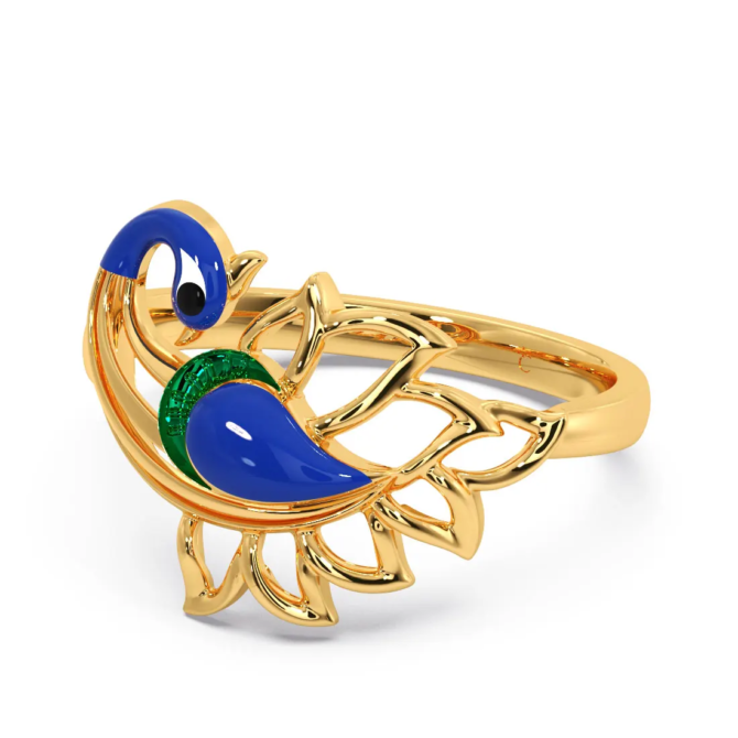 Emerging Royalty Peacock Gold Ring