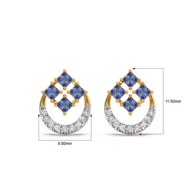 Azure Haze Diamond Stud Earrings