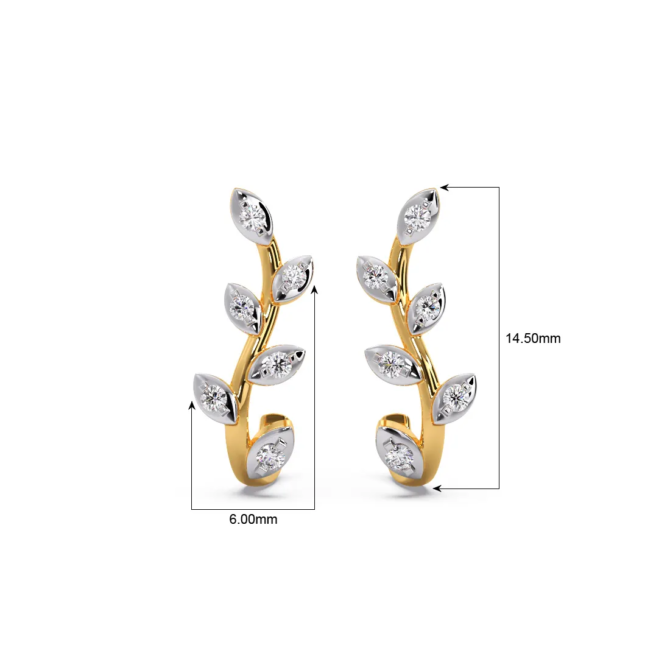 Leaf Embrace Diamond Stud Earrings