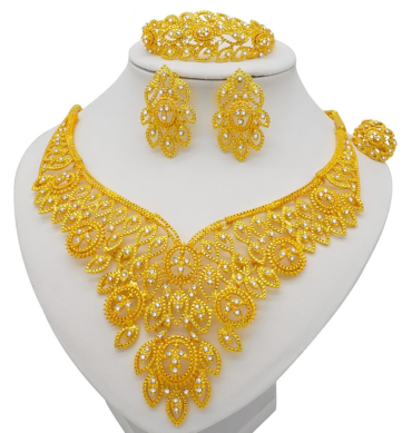 22 ct Leaf Gold Bridal Necklace